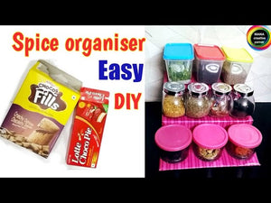 DIY Spice Organiser for kitchen from waste boxes#3 step spice rack for kitchen,Best kitchen organiser idea from empty Boxes# #Best Spice Organiser idea from ...