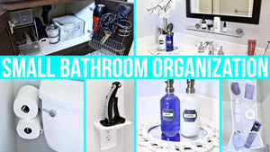 How to organize a small bathroom to maximize your space! Including: under the sink organization, shower organization, toiletries organization and more! CLICK ...