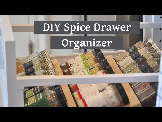 This easy kitchen spice drawer organizer is a beginner-friendly DIY project for everyone who want to keep their spices organized
