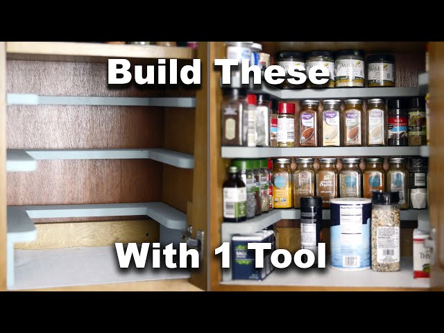 I built these diy spice rack shelves with only a Jigsaw and a few accessories