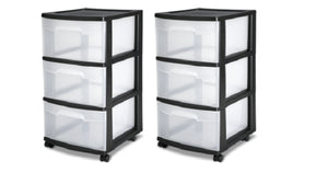 Sterilite, 3 Drawer Cart, Set of 2 – Black Only $22!!