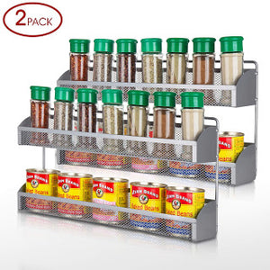 2 Tier Counter-top or Wall Mounted Spice Rack Organizers (Pack of 2) for Only $10 (Was $24.99)!!!