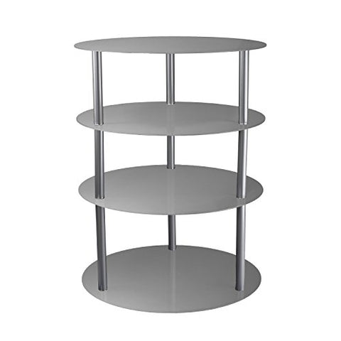 Lazy Susan Spice Rack, 16 Inch Diameter Heavy Duty Steel, Customizable Levels (Silver)