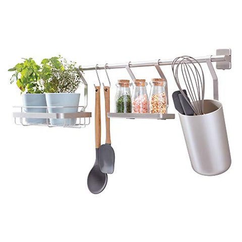 iDesign Austin Metal Wall Mount Kitchen Organizer for Spices, Utensils, Sponges, Soap, Matte Satin