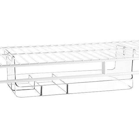 InterDesign Wire Shelving Organizer, Under Shelf Bin - Small Divided, Clear