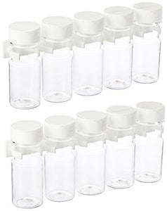SpiceStor 4" Spice Bottle Set with Organizer (10-Pack), Clear Bottle with White Cap