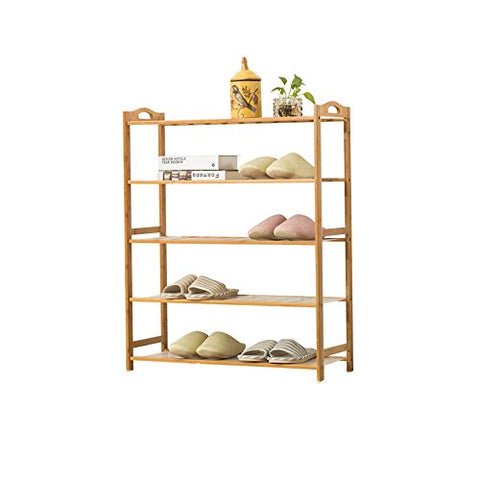 Shoe rack Feifei 5-Tier Natural Bamboo Wooden Shelf Holder Storage Organizer (Size : 802690cm)