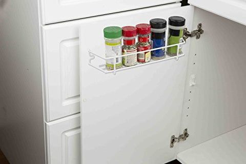 Home Basics SR44715 Inside Cabinet Door Spice Rack Organizer, White