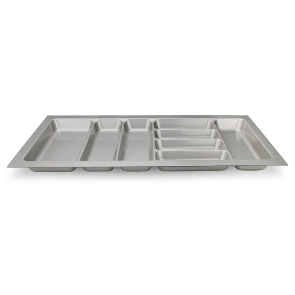 8 compartments Cutlery Tray Insert Utensil Drawer Divider Organiser 900mm Width Cabinet ABS Plastic Gray Adjustable