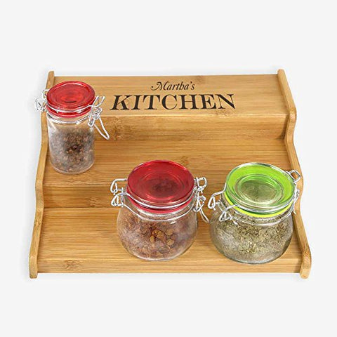 Personalized 3-tier Spice Rack Cabinet Organizer for bathroom, kitchen or Desk area