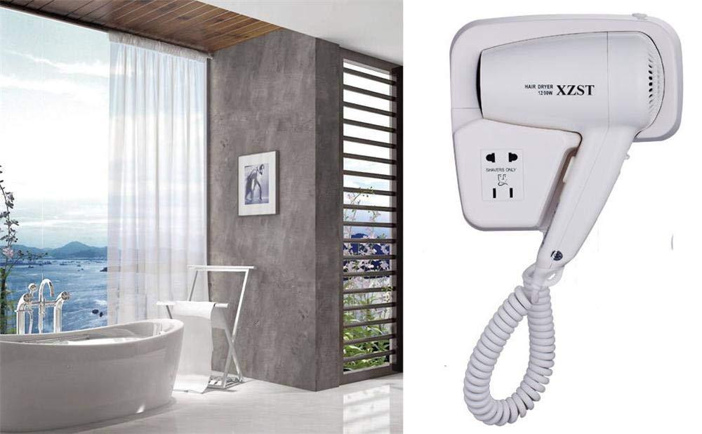 Shop xzst 1200 watt intelligence quiet bathroom wall mounted hair dryer hang up hair dryer with shaver charging wire white color