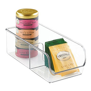 iDesign Linus Spice Packet Organizer Bin for Kitchen Pantry, Cabinet, Countertops - Clear