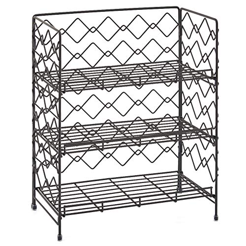 3-Tier Organizer Rack, EZOWare Wire Basket Storage Container Countertop Shelf for Kitchenware Bathroom Cans Foods Spice Office and more - Black