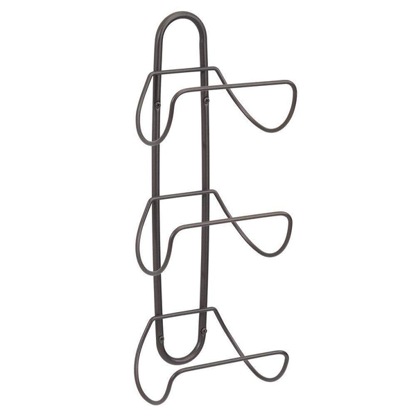 Discover mdesign modern decorative metal 3 level wall mount towel rack holder and organizer for storage of bathroom towels washcloths hand towels 2 pack bronze