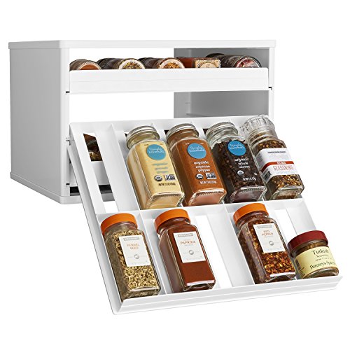 YouCopia Chef's Edition SpiceStack 30-Bottle Spice Organizer with Universal Drawers, White