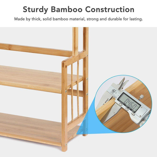 Great 3 tier standing spice rack little tree kitchen bathroom countertop storage organizer bamboo spice bottle jars rack holder with adjustable shelf bamboo