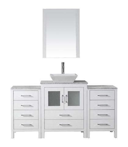 Amazon best virtu usa dior 60 inch single sink bathroom vanity set in white w square vessel sink italian carrara white marble countertop single hole polished chrome 1 mirror ks 70060 wm wh