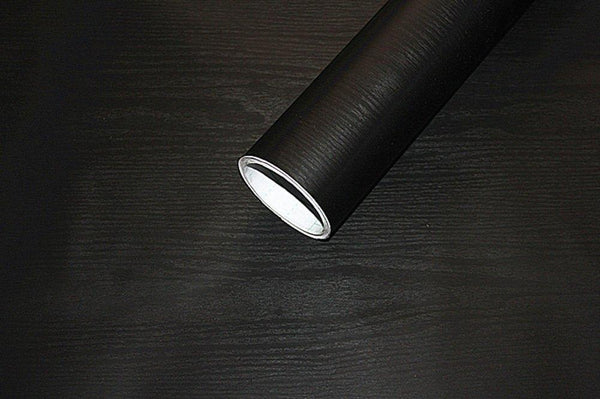 Get textured black wood grain contact paper self adhesive shelf liner for bathroom kitchen cabinets shelves countertop table arts crafts decal 24x117 inches