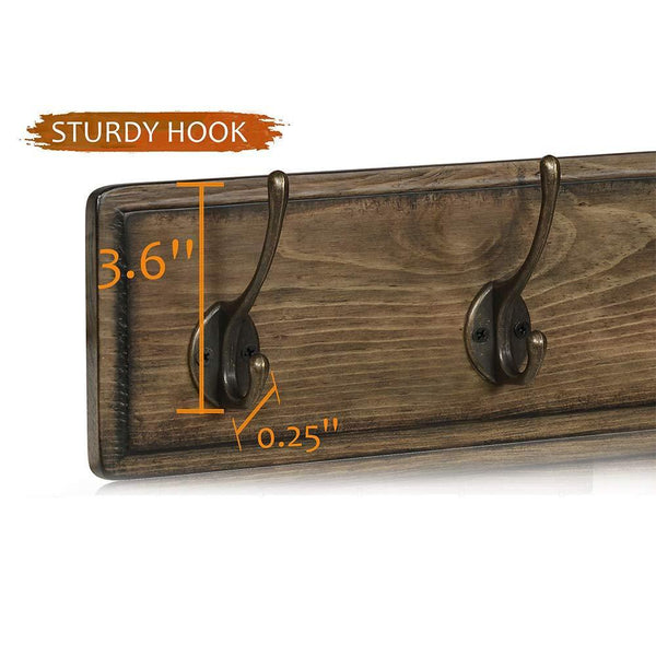 Heavy duty argohome coat rack wall mounted wooden 27 coat hooks scroll hook 6 rustic hooks solid pine wood perfect touch for entryway bathroom closet room