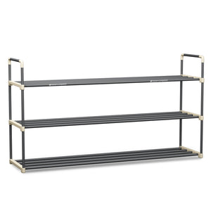 Shoe Rack with 3 Shelves-Three Tiers for 18 Pairs-For Bedroom, Entryway, Hallway, and Closet- Space Saving Storage and Organization by Home-Complete