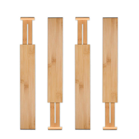 Results utoplike 4 pack bamboo kitchen drawer dividers 17 5 21 65in adjustable drawer organizers spring loaded works in kitchen dresser bathroom bedroom baby drawer desk