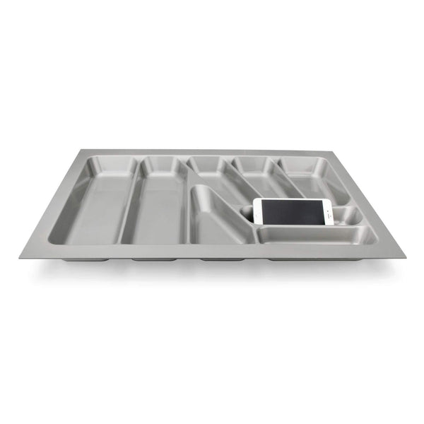 DROS 9 compartments Cutlery Tray Insert Utensil Drawer Divider Organiser Adjustable 630-700mm Width Drawer ABS Plastic Gray
