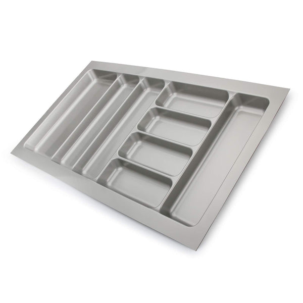 8 compartments Cutlery Tray Insert Utensil Drawer Divider Organiser 900mm Width Cabinet ABS Plastic Gray Adjustable