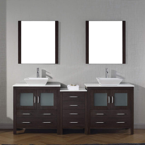 Products virtu usa dior 82 inch double sink bathroom vanity set in espresso w square vessel sink white engineered stone countertop single hole polished chrome 2 mirrors kd 70082 s es
