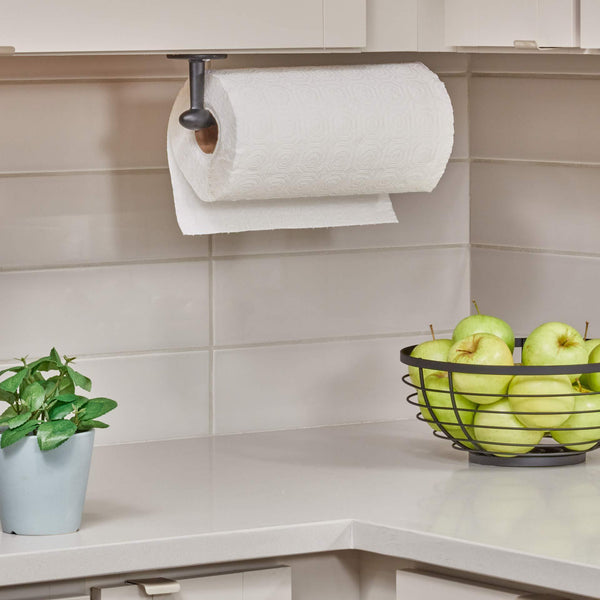 Results idesign orbinni wall mounted metal paper towel holder roll organizer for kitchen bathroom craft room set of 1 matte black