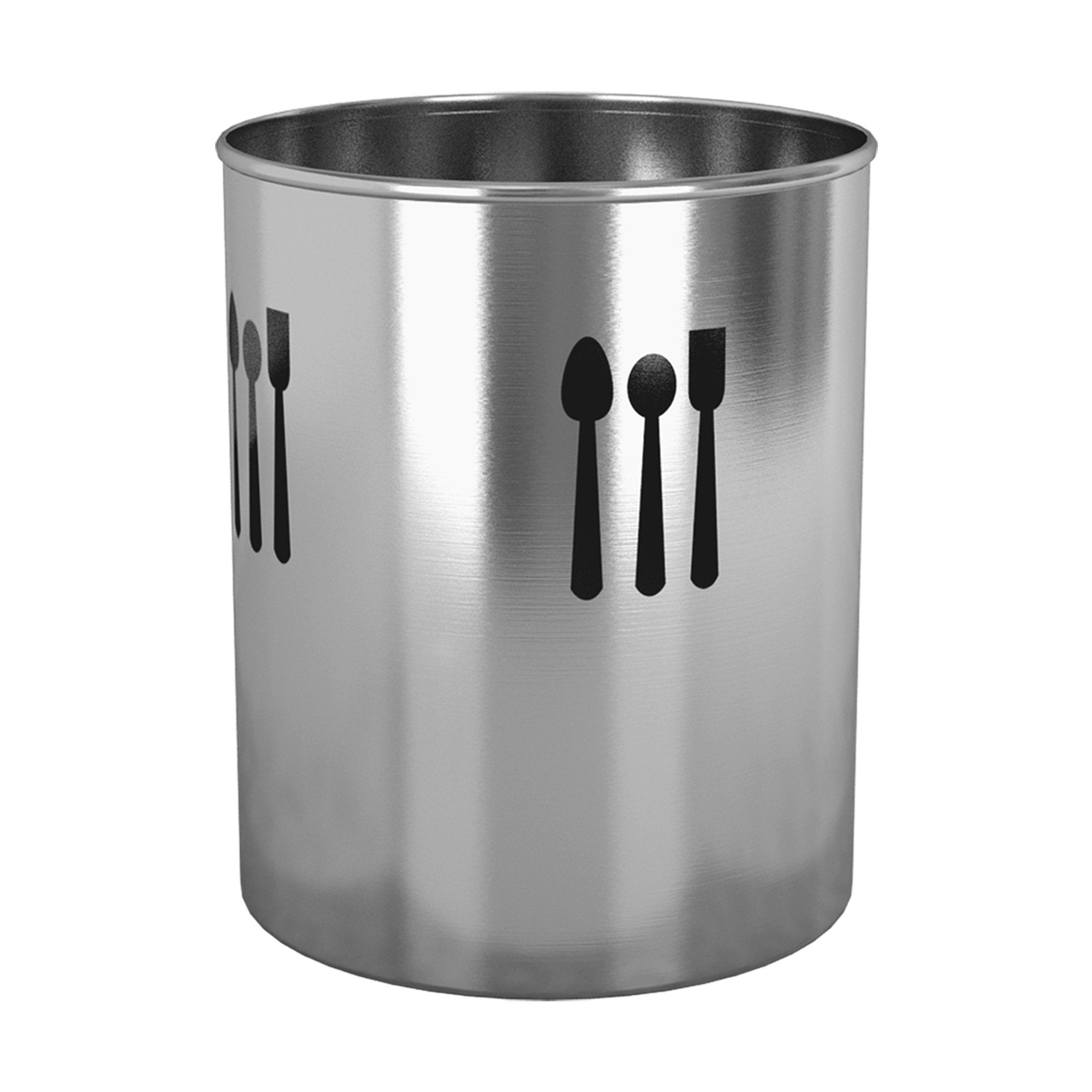 nu steel TG-UH-16 Utensils Holder Finish with Cutout 4 Qtr. (Spoon), 7.5'' H X 7.5'' W X 7.5'' D, Brushed