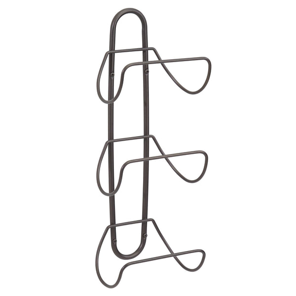 Featured mdesign modern decorative metal 3 level wall mount towel rack holder and organizer for storage of bathroom towels washcloths hand towels 2 pack bronze