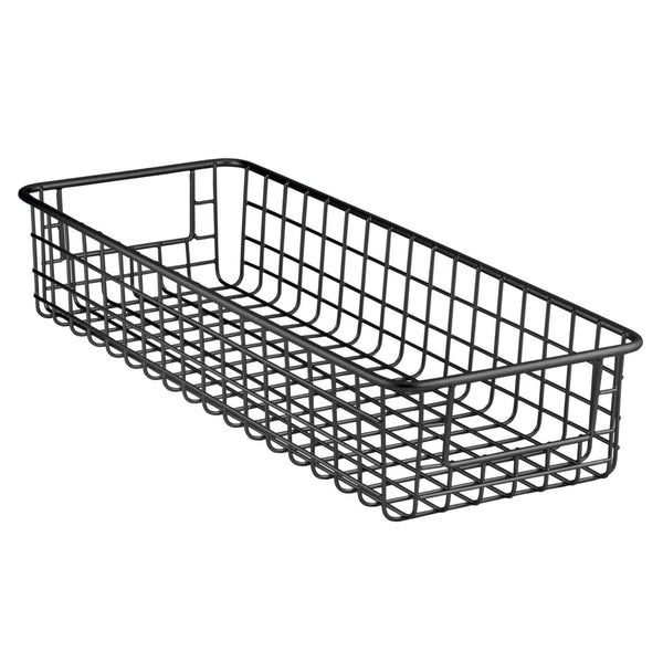 Best mdesign household wire drawer organizer tray storage organizer bin basket built in handles for kitchen cabinets drawers pantry closet bedroom bathroom 16 x 6 x 3 4 pack matte black