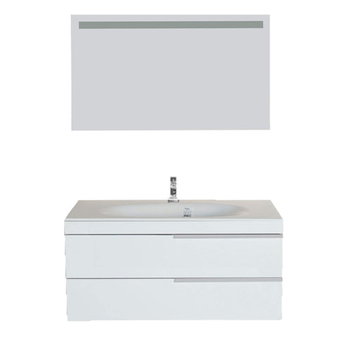 Top giallo rosso argento 48 inch bathroom vanity and sink combo with mirror contemporary design wall mount glossy white cabinet set single sink and double drawer