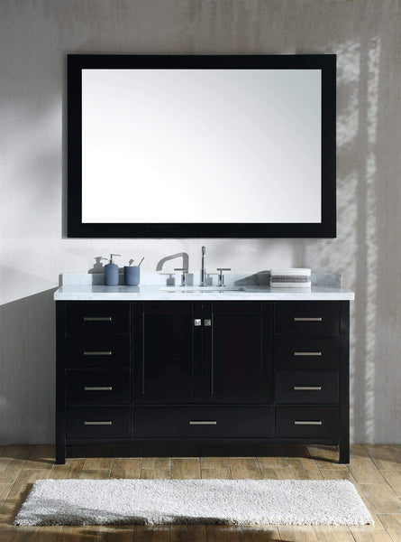 Explore ariel cambridge a061s cwr esp 61 inch single sink bathroom vanity set in espresso with carrara white marble countertop rectangular sink