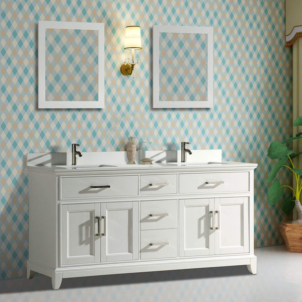 Buy now vanity art 72 inch double sink bathroom vanity set super white phoenix stone soft closing doors undermount rectangle sinks with two free mirror va1072 dw