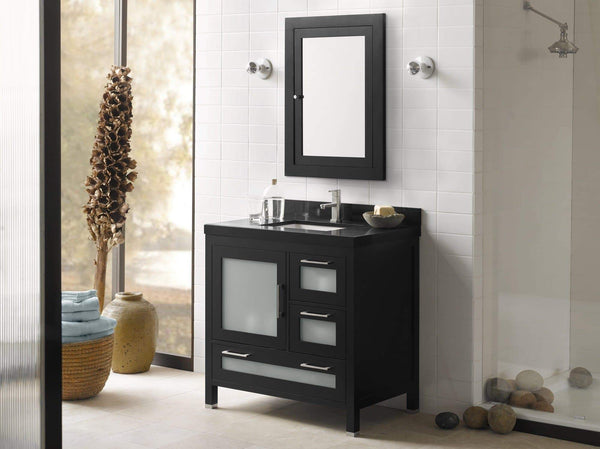 Save on ronbow frederick 24 x 32 transitional solid wood frame bathroom medicine cabinet in black 2 mirrors and 2 cabinet shelves 618125 b02