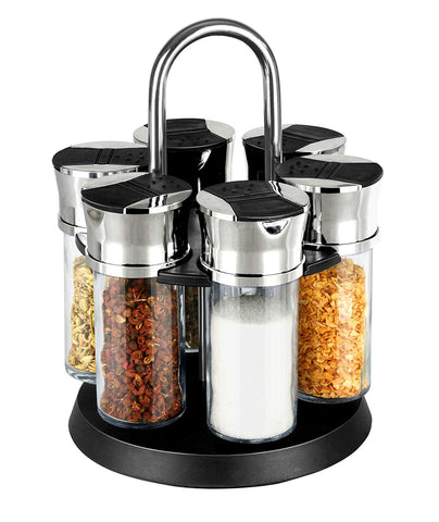 Deluxe Revolving 6pc Spice Jar Rack Storage, Pantry, Countertop Organizer