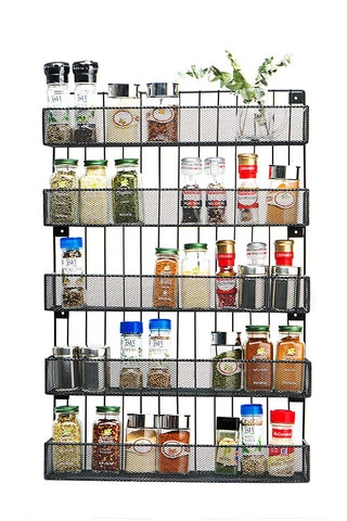 JackCubeDesign Wall Mount Spice Rack 4 tier Kitchen Countertop Worktop Display Organizer Spice Bottles Holder Stand Shelves(17.6 x 2.8 x 20.8 inches) – :MK418A